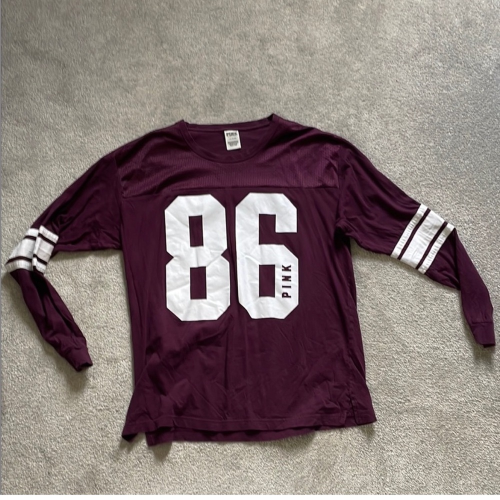 PINK Victoria's Secret Maroon Long Sleeve Tee